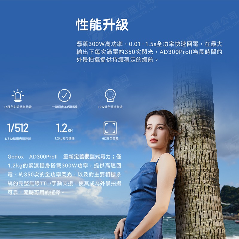 三重☆大人氣☆開年公司貨 Godox 神牛 AD300ProII 外拍燈 AD300 Pro II 二代-細節圖3