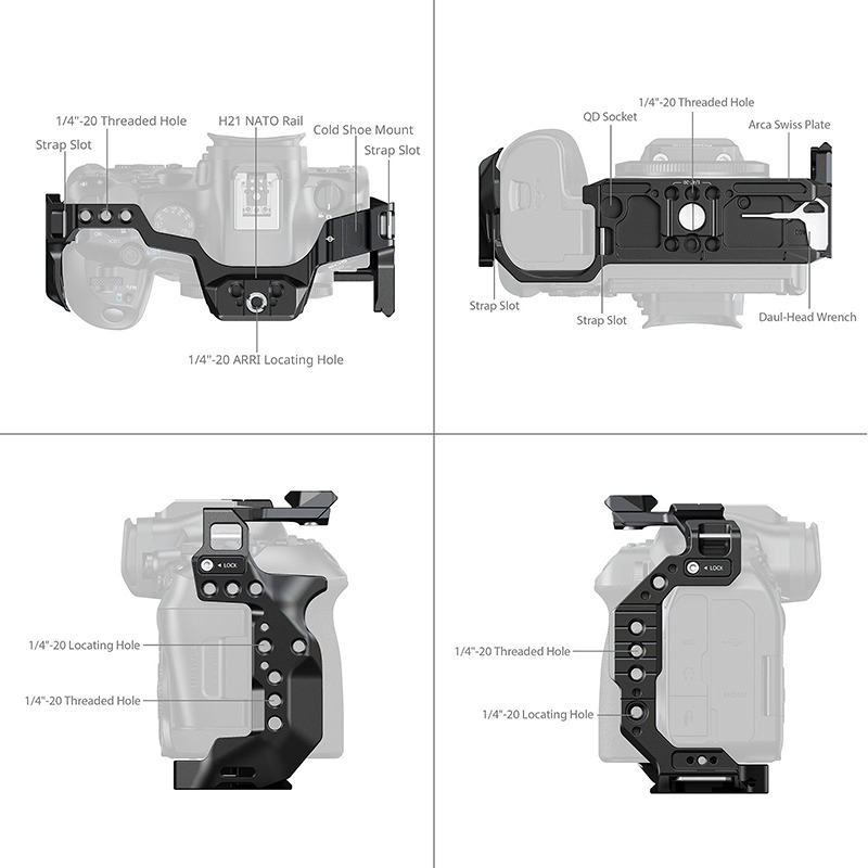 三重☆大人氣☆ SmallRig 5956 HawkLock 高級版 提籠 套裝 for 佳能 R6II R6III-細節圖5
