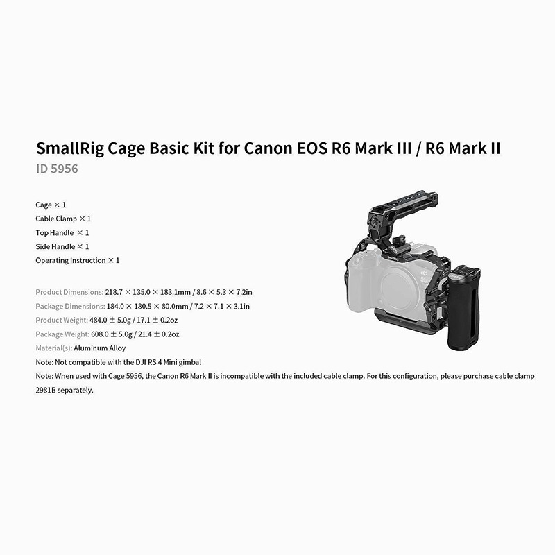 三重☆大人氣☆ SmallRig 5956 HawkLock 高級版 提籠 套裝 for 佳能 R6II R6III-細節圖8
