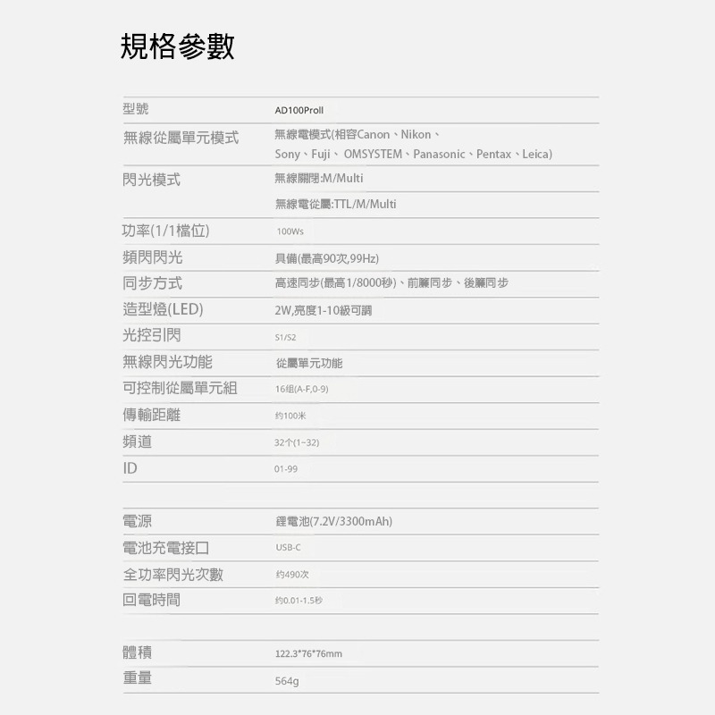 三重☆大人氣☆開年公司貨 Godox 神牛 AD100ProII 外拍燈 AD100Pro II-細節圖7