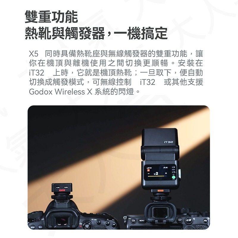 三重☆大人氣☆ 開年公司貨 Godox IT32 閃光燈 X5 發射器-細節圖7