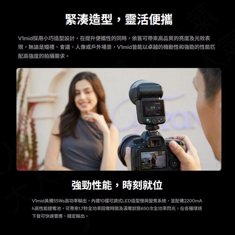 三重☆大人氣☆ 開年公司貨 Godox 神牛 V1mid TTL 鋰電 閃光燈 V1 mid-細節圖4