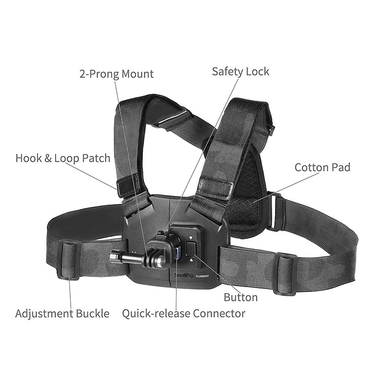 三重☆大人氣☆ SmallRig 5720 運動相機 快拆 胸帶支架 for Gopro Action Nano-細節圖2