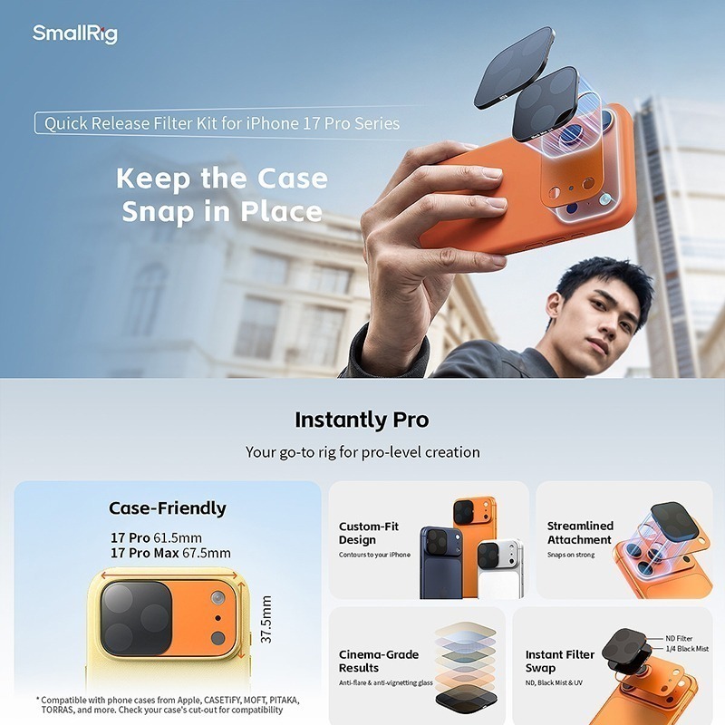 ☆大人氣☆ SmallRig 6072 6073 6074 ND 減光鏡 1/4黑柔鏡 套裝 for 17 Pro-細節圖3