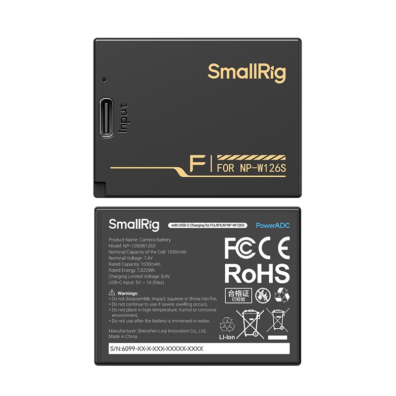 三重☆大人氣☆ SmallRig 6099 USB-C 充電電池 適用於富士 NP-W126S 嚴選-細節圖5