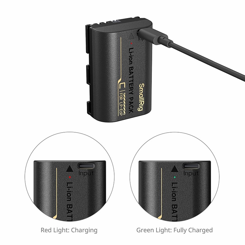 三重☆大人氣☆ SmallRig 5295 Canon LP-E6P USB-C 充電電池 嚴選-細節圖3