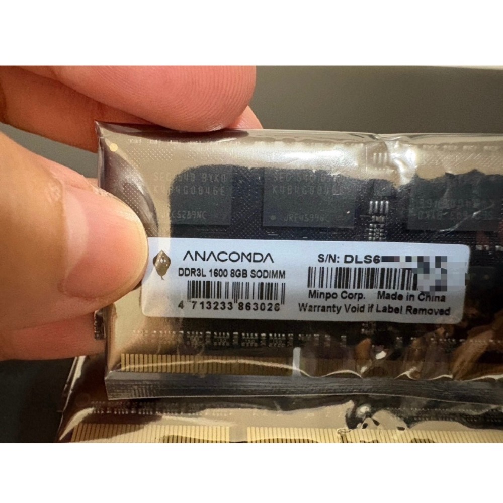巨蟒 DDR3L 記憶體 1600MHz 8GB SODIMM 記憶體 (保固換回後未使用過)-細節圖3