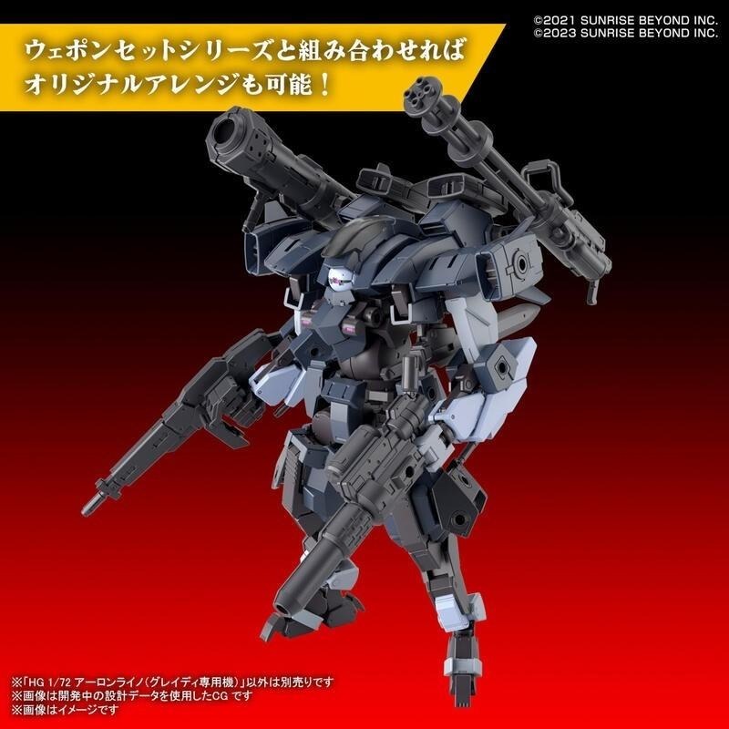 HG 境界戰機18 亞倫犀牛 葛雷迪專用機 極鋼之裝鬼 BANDAI 代理版 組裝模型-細節圖6