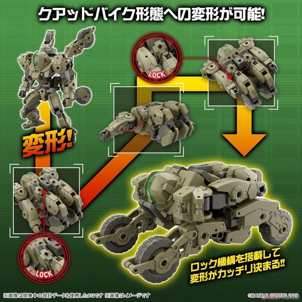 BANDAI 30MM 機體50 沃爾帕諾瓦 四輪機車Ver bEXM 33QB 代理版 組裝模型-細節圖5