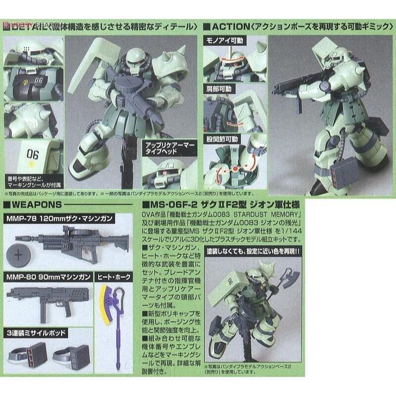 HGUC #105 薩克II F2型 機動戰士鋼彈 BANDAI 代理版 組裝模型-細節圖3