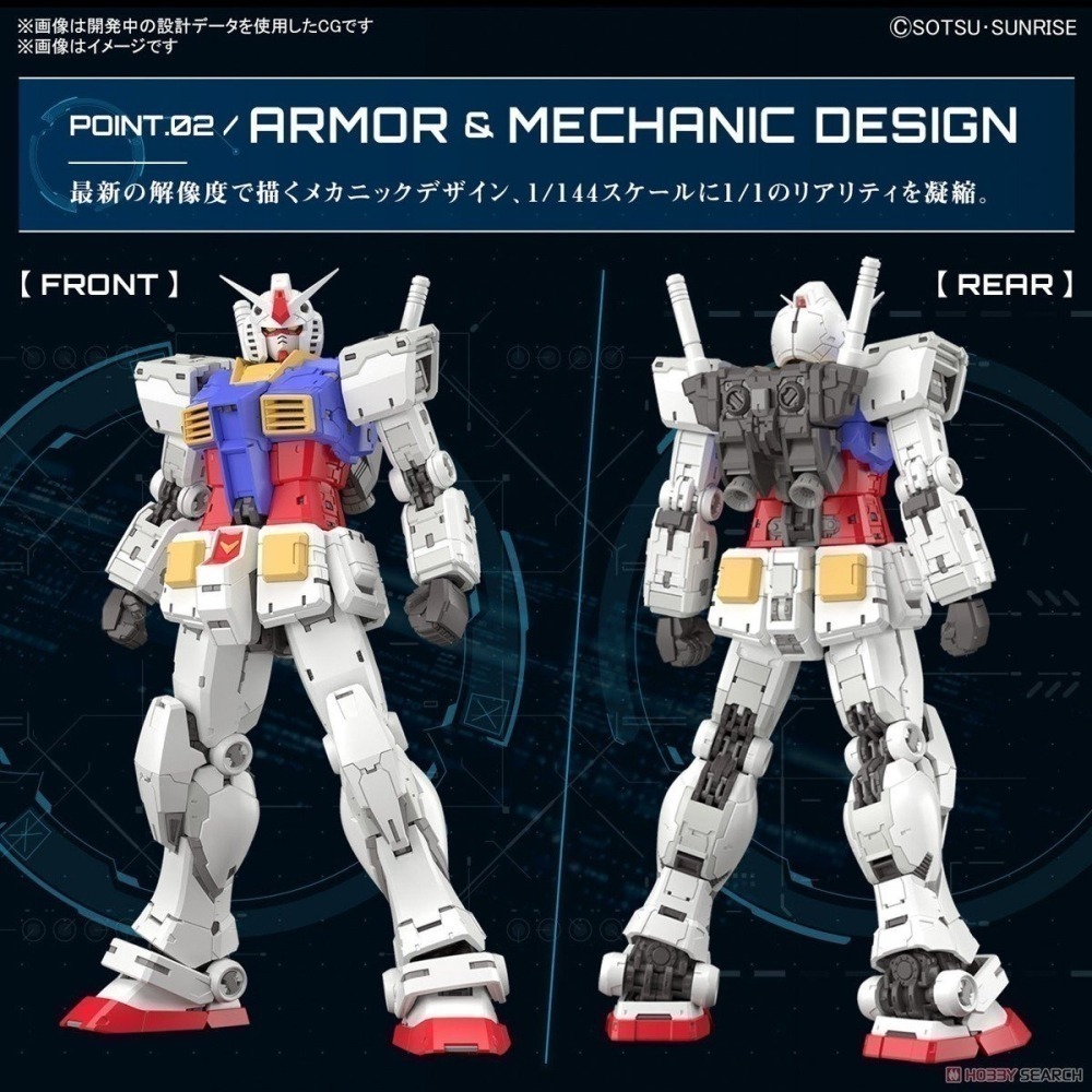 RG#40 RX-78-2 鋼彈 Ver.2.0 初鋼 BANDAI 代理版 組裝模型-細節圖2