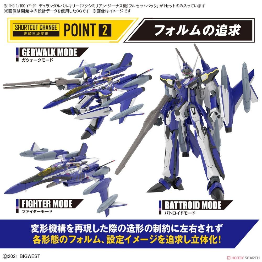 HG 超時空要塞 YF29 永恆聖劍式可變戰機(馬克斯米利安座機) BANDAI 代理版 組裝模型-細節圖2