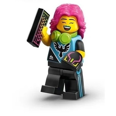 全新 lego minifigures 71045 樂高人偶包 25 電競女孩 黑鷹女DJ Gamer Girl-細節圖2