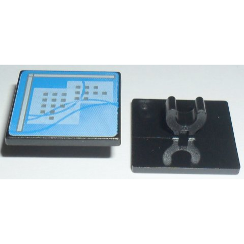 二手 樂高 LEGO 零件 60230 貼紙磚 電腦 螢幕 藍線 黑色小方塊-細節圖2