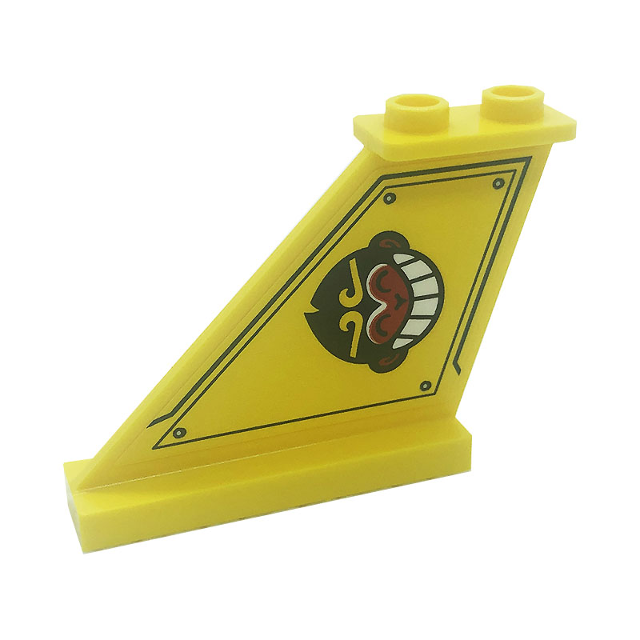 二手 樂高 LEGO 零件 80888 2340pb072R 貼紙磚 猴頭 銀點 孫悟空 西遊記 黃色-細節圖2