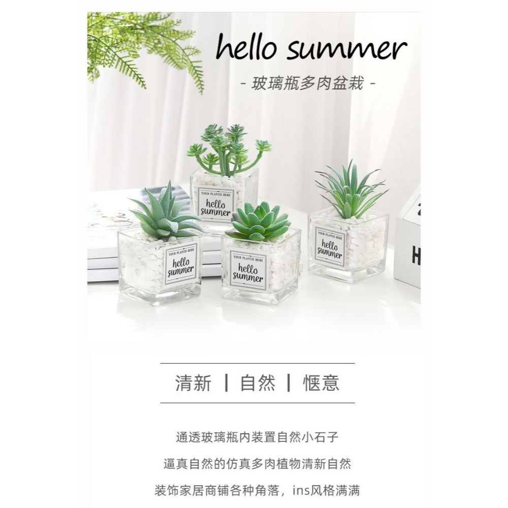 仿真多肉仙人掌創意盆栽裝飾綠色假花辦公室桌面小擺件-細節圖6