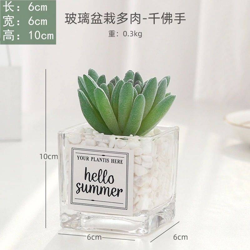 仿真多肉仙人掌創意盆栽裝飾綠色假花辦公室桌面小擺件-規格圖8