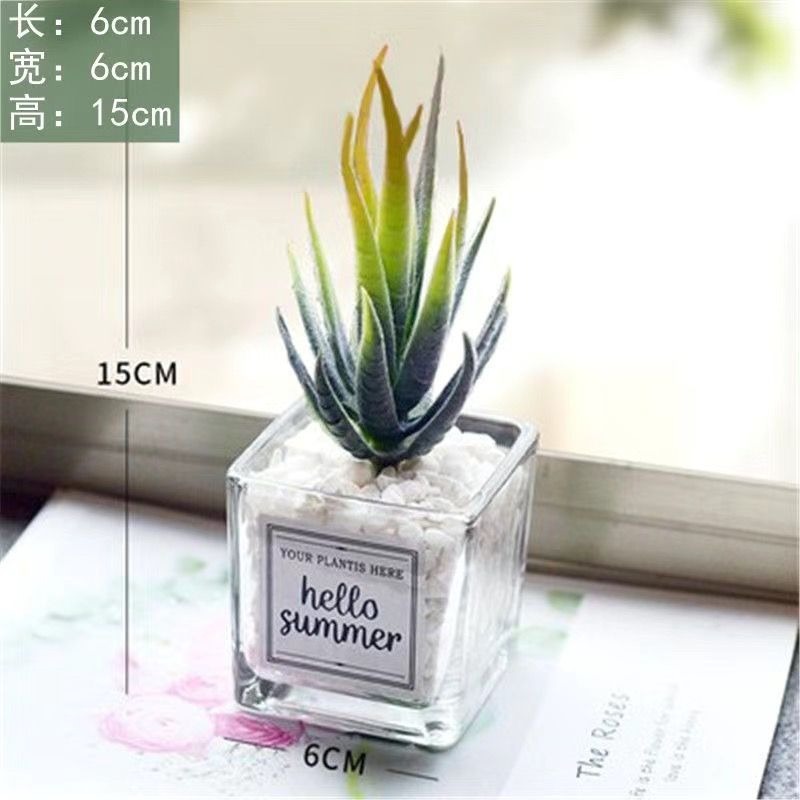 仿真多肉仙人掌創意盆栽裝飾綠色假花辦公室桌面小擺件-規格圖8