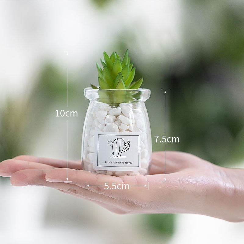 北歐盆栽風假多肉模擬植物簡約裝飾花桌面綠植吊墜室內客廳-細節圖3