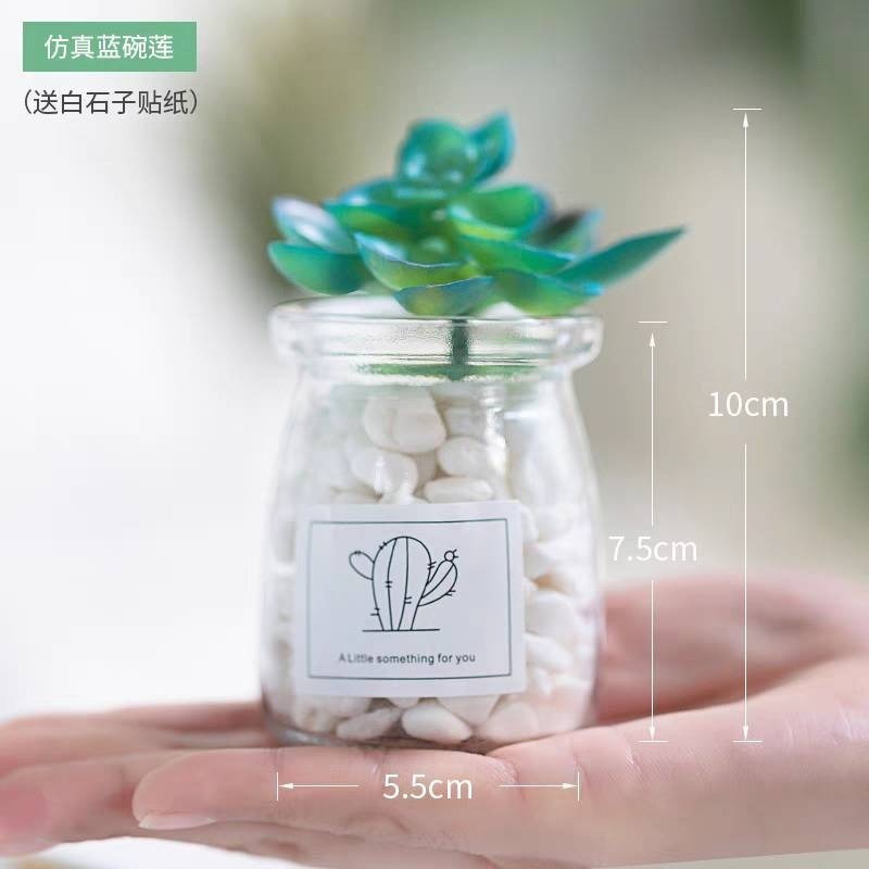 北歐盆栽風假多肉模擬植物簡約裝飾花桌面綠植吊墜室內客廳-規格圖7