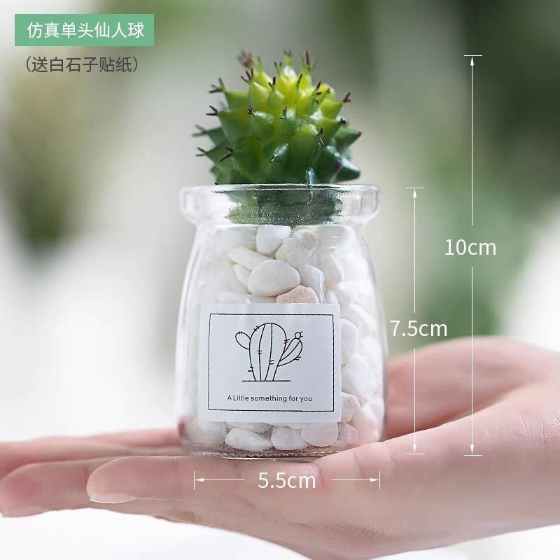 北歐盆栽風假多肉模擬植物簡約裝飾花桌面綠植吊墜室內客廳-規格圖7