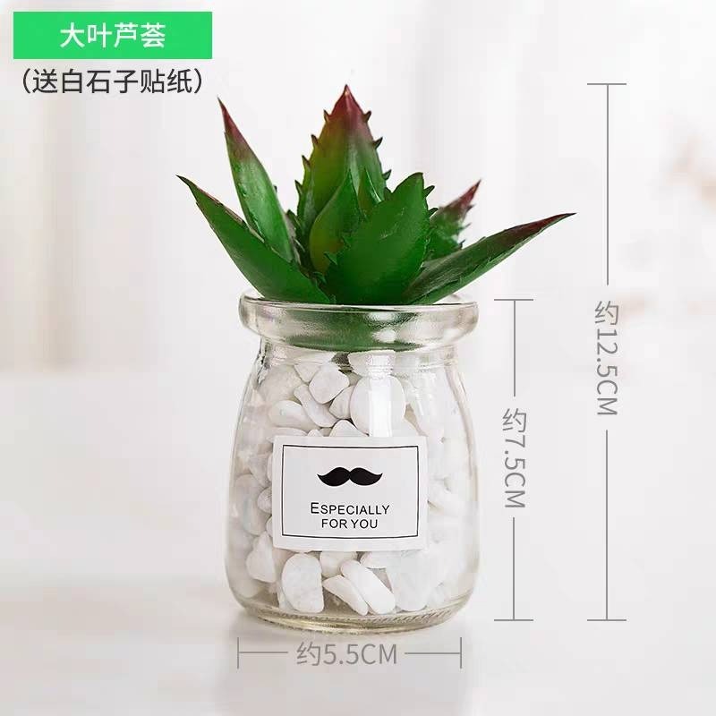 北歐盆栽風假多肉模擬植物簡約裝飾花桌面綠植吊墜室內客廳-規格圖7