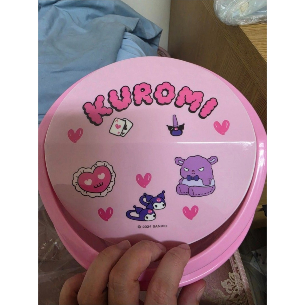 三麗鷗 Kuromi 酷洛米 粉色收納桶 附蓋置物桶 雜物桶 居家收納 可愛卡通收納-細節圖2