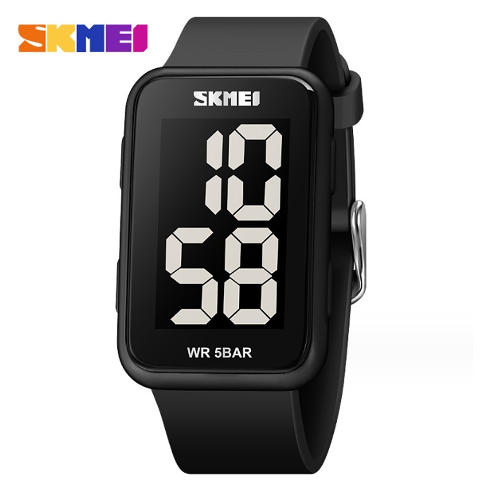 【附鐵盒+牛皮紙盒】LED夜光方形運動時尚電子錶(2016)-規格圖7