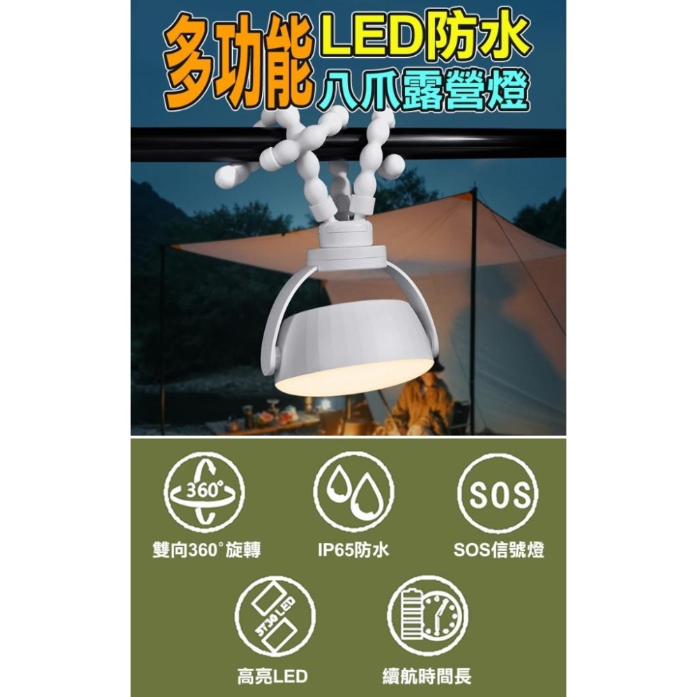720°旋轉多功能LED防水八爪露營燈(Q8-05)-細節圖2
