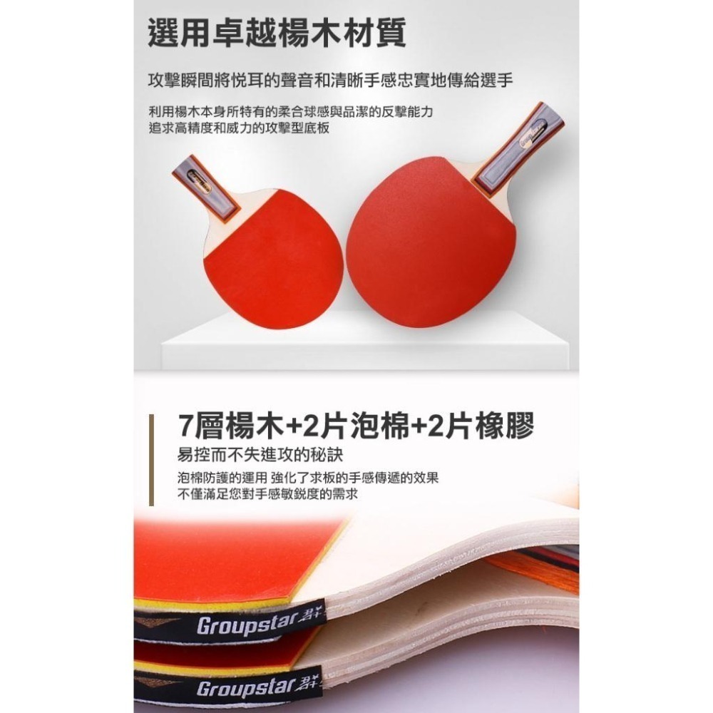 群星三星級桌球拍二入組(GS6121)-細節圖3