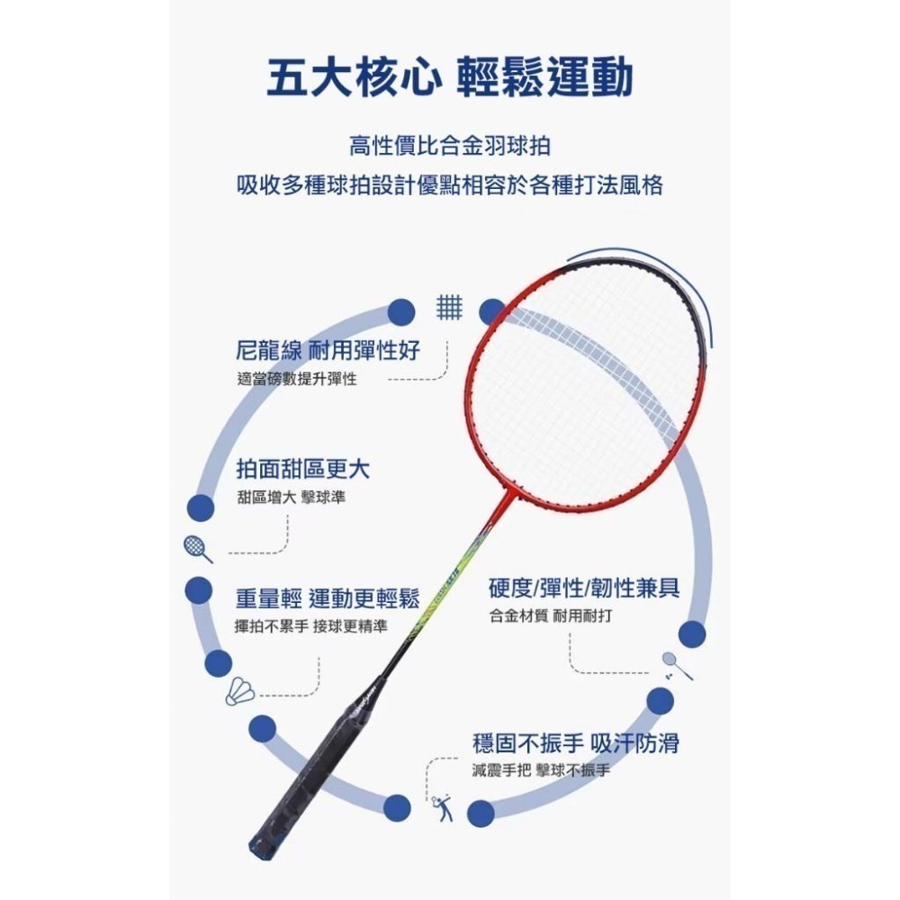 新起點鐵合金一體羽毛球拍2入組(NS-977)-細節圖3