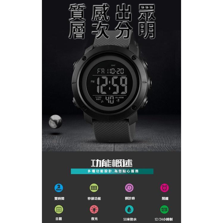 【附鐵盒+牛皮紙盒】SKMEI 時刻美 鬧鐘 防水手錶 夜光手錶 運動錶 計時手錶 學生手錶 考試手錶 大盤錶 1434-細節圖3