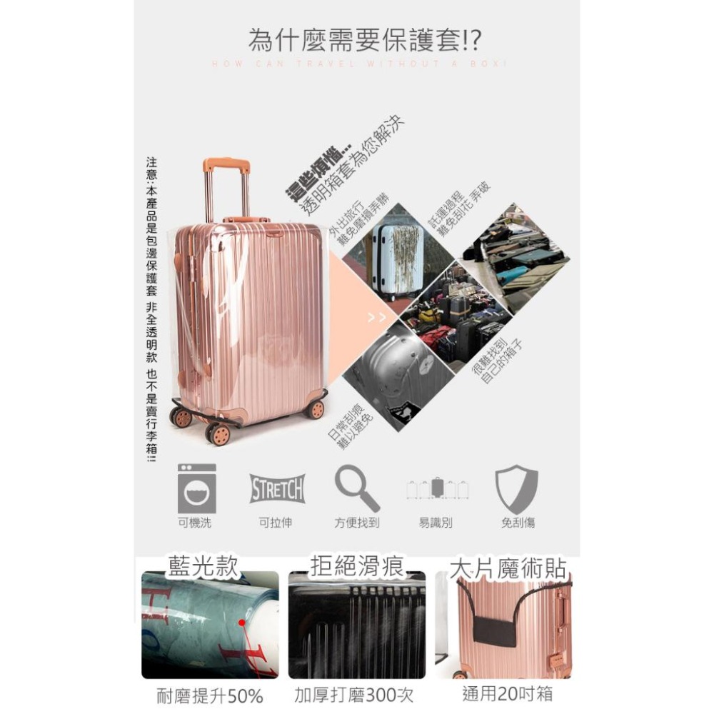 【WIDE VIEW】行李箱保護套 防水保護套 行李箱防塵套 行李箱套 透明保護套 登機箱保護套 旅行箱套 防塵套-細節圖4