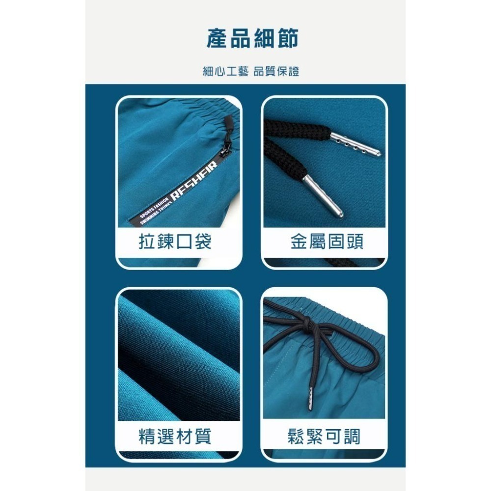 防尷尬泳褲 男生雙層泳褲 海灘褲(U6208P)-細節圖3