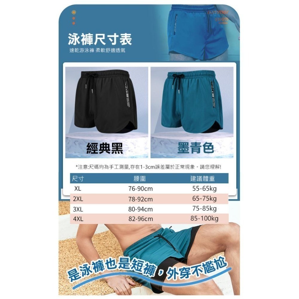防尷尬泳褲 男生雙層泳褲 海灘褲(U6208P)-細節圖6