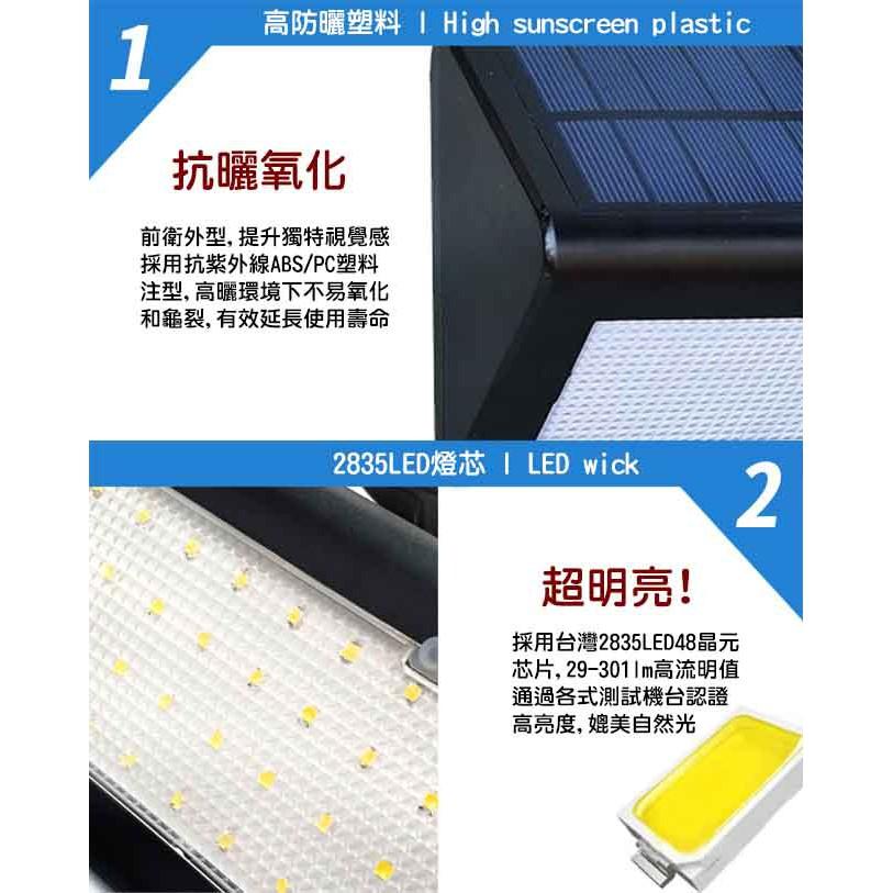 【UP101】太陽能庭院LED燈 人體感應燈 壁燈 太陽能充電 太陽能燈 庭院燈 車庫燈 感應燈UHBT-16009P-細節圖2