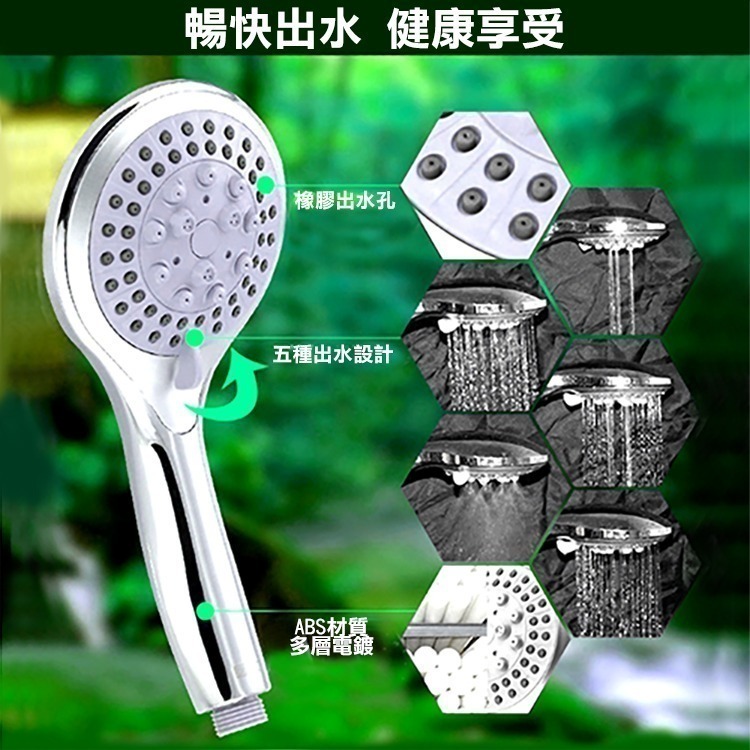 一年保固 大面積 五檔增壓蓮蓬頭(BS-SH05)-細節圖3