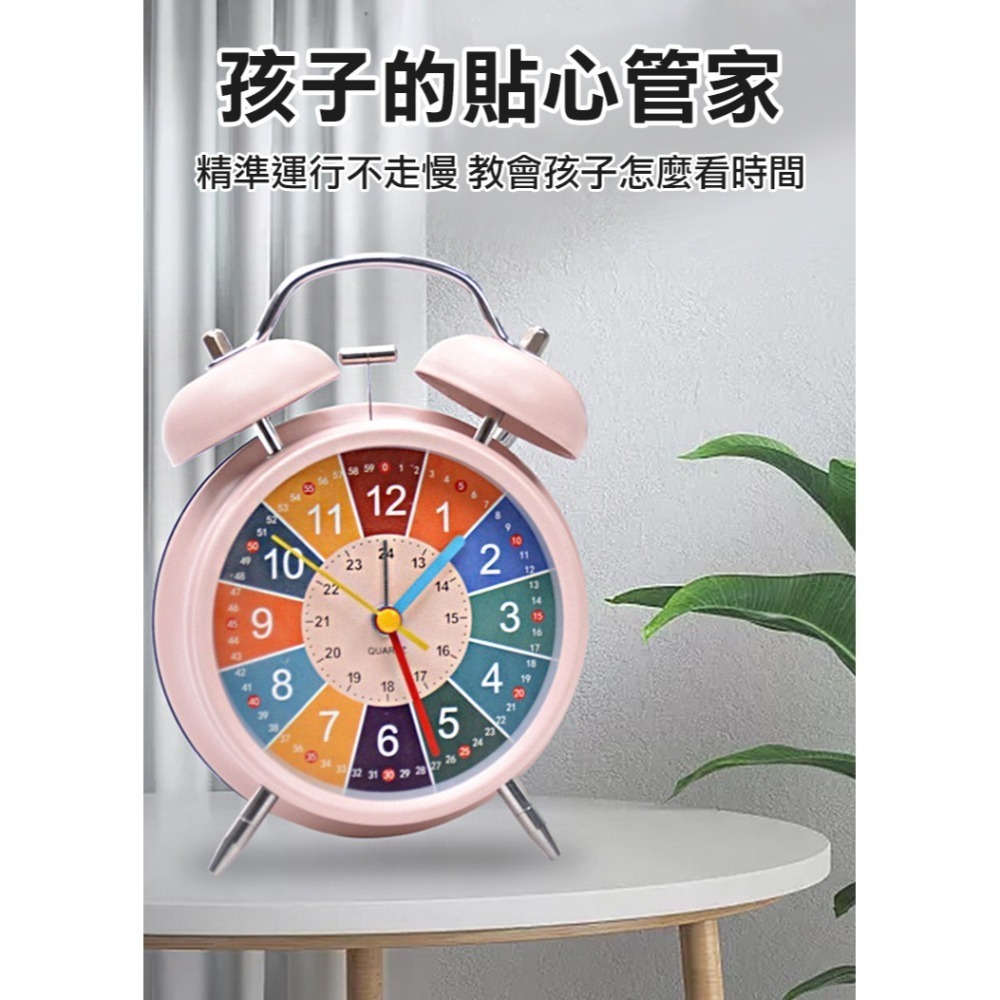 4吋雙鈴兒童學習靜音鬧鐘(00023)-細節圖2