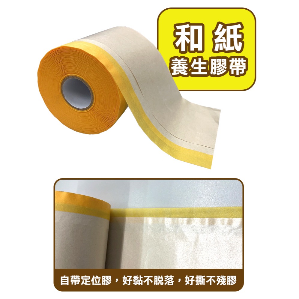 【UP101】LIKS台製養生遮蔽膠帶(遮蔽膠帶 防塵膠帶 防水膠帶 防塵膜 遮蔽膜 和紙膠帶)-細節圖4