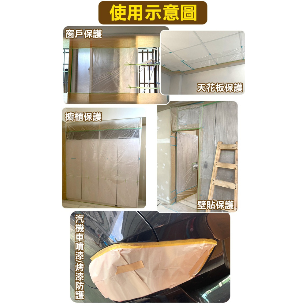 【UP101】LIKS台製養生遮蔽膠帶(遮蔽膠帶 防塵膠帶 防水膠帶 防塵膜 遮蔽膜 和紙膠帶)-細節圖6
