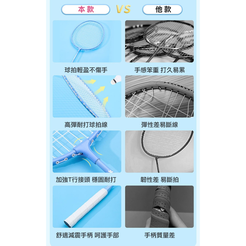 鐵合金3-12歲兒童羽毛球拍2入組(BR-230)-細節圖3