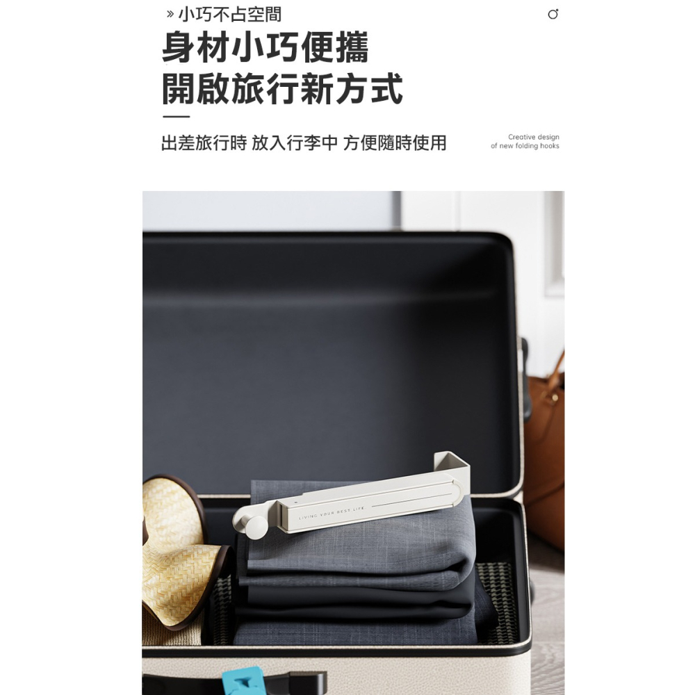 旅行輕便門後折疊掛衣架(毛巾架 掛架 曬衣架 晾衣架 便攜掛架/BS-GG)-細節圖4