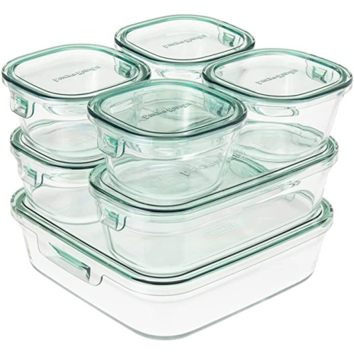 (黃色缺貨,橄欖綠預購,其餘現貨)Iwaki 耐熱玻璃保鮮盒-7件組