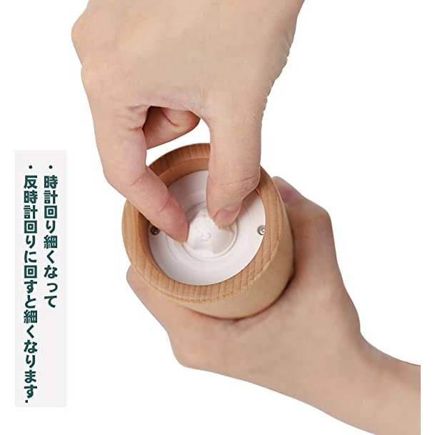 VKCHEF 可調粗細 德國貓咪木製鹽/胡椒 手動研磨器 2個裝-細節圖3