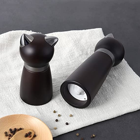 VKCHEF 可調粗細 德國貓咪木製鹽/胡椒 手動研磨器 2個裝-細節圖9