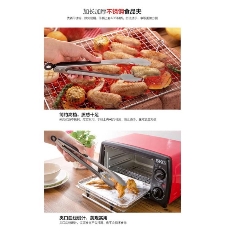 M 12寸加長加厚不銹鋼食品夾烘焙燒烤夾烤肉熟食夾子蛋糕麵包夾-細節圖3