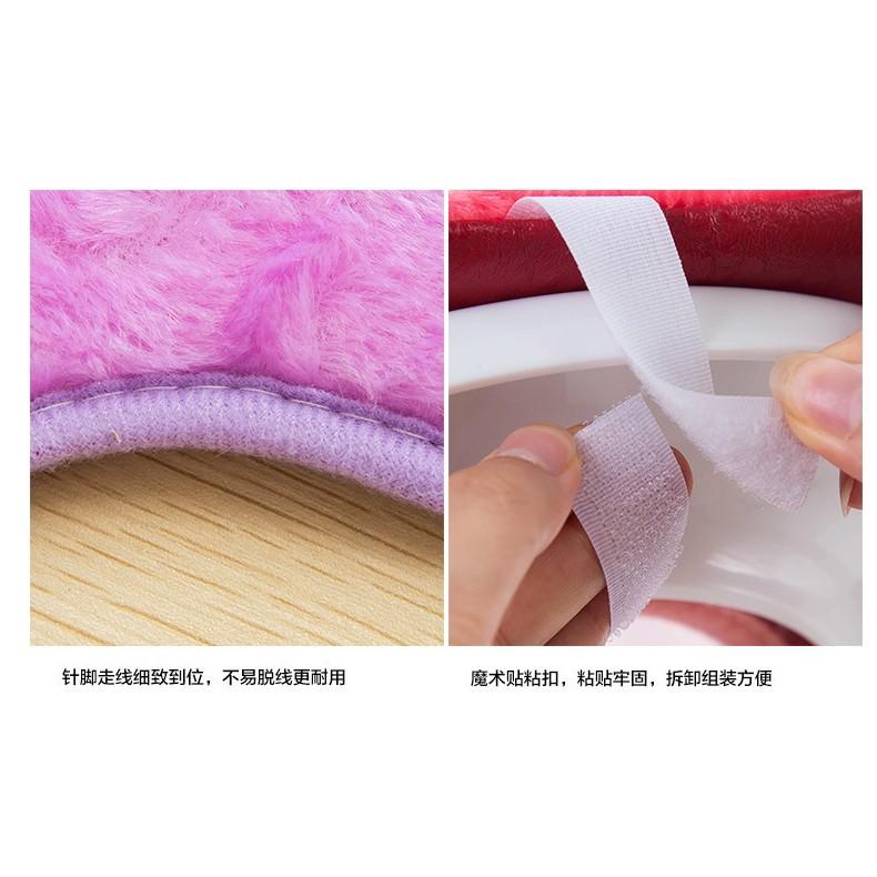 M 1442 新款加厚毛絨馬桶墊坐墊通用型粘扣式馬桶圈墊坐便器套-細節圖6