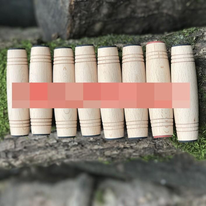 mokuru不倒翁手指遊戲減壓棒玩具日本桌面翻轉木頭棒棒櫸木自閉棍-細節圖2