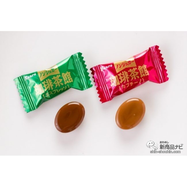 日本 甘樂KANRO 珈琲茶館 咖啡 拿鐵 雙口味糖果 低卡零脂✈克里思-細節圖3