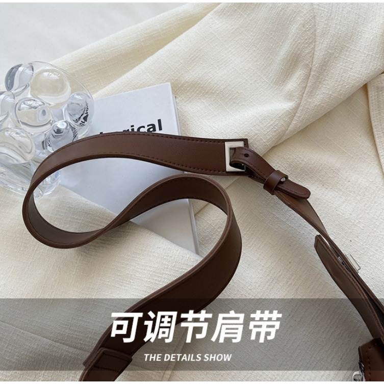 斜背包 上班族款 優雅 素色斜背包 手提包 多色可選 女用包包 小包包 寬帶復古 台灣出貨 |包包小妹|-細節圖4